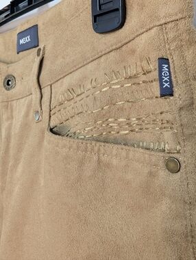 Vintage Mexx Metropolitan Sueded Bootcut Pants - Y2K Tan GJ015F Size 31 - 10/12